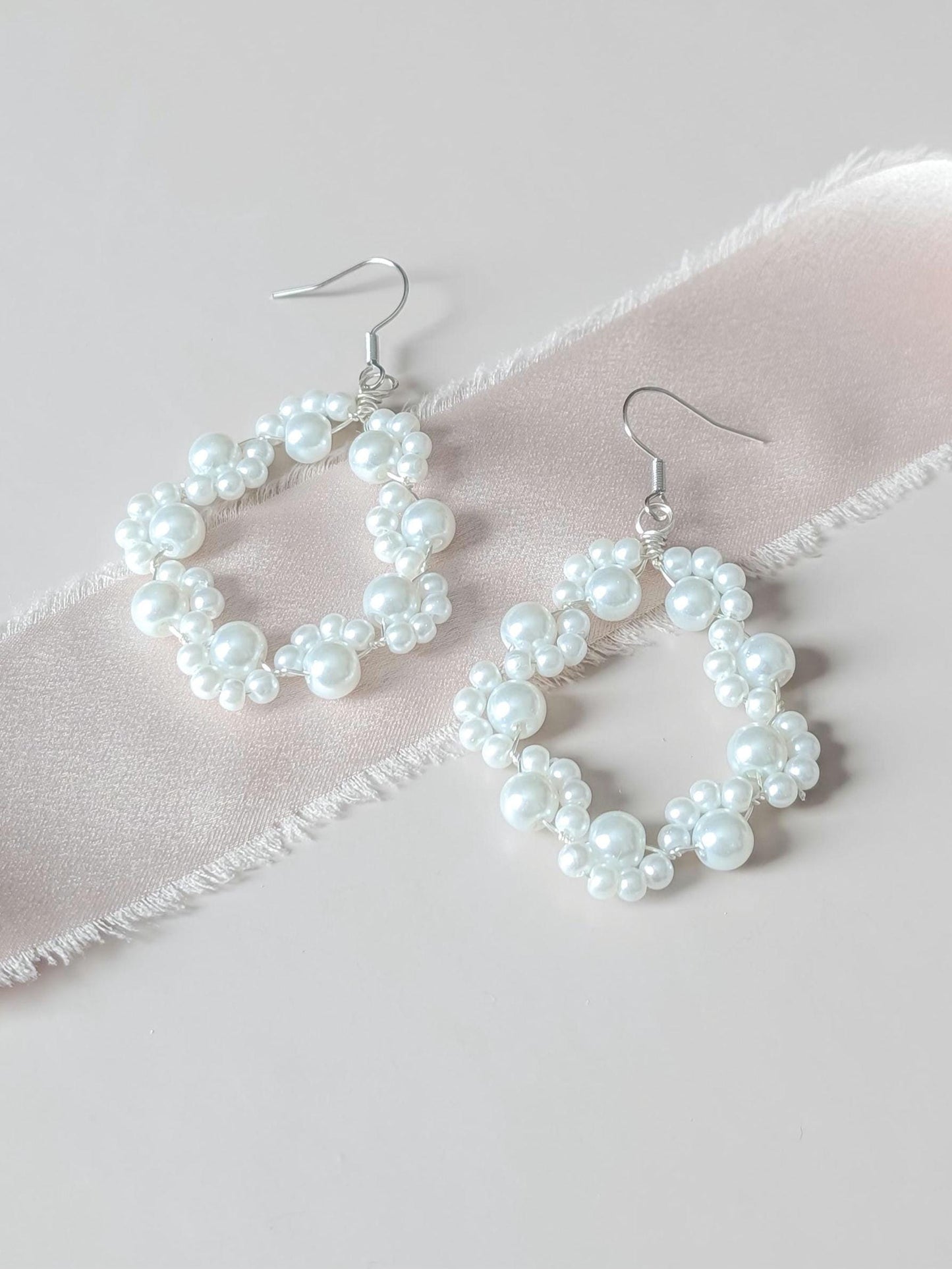 Lexi - Statement Bridal Pearl Hoop Earrings