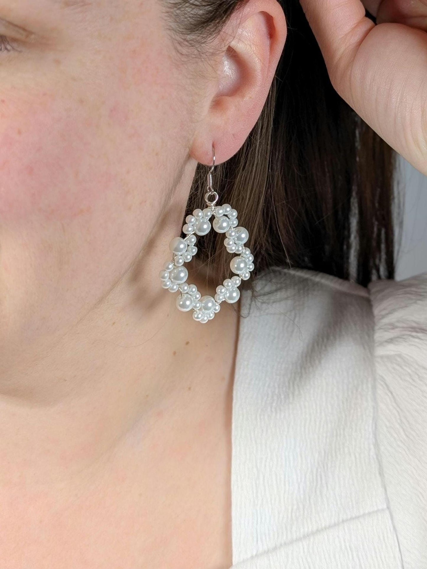 Lexi - Statement Bridal Pearl Hoop Earrings