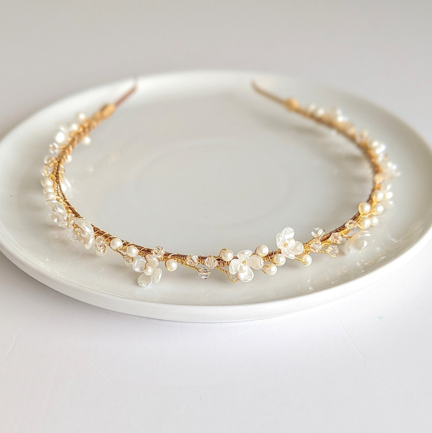 Rosalie – Floral Pearl & Crystal Bridal Headband