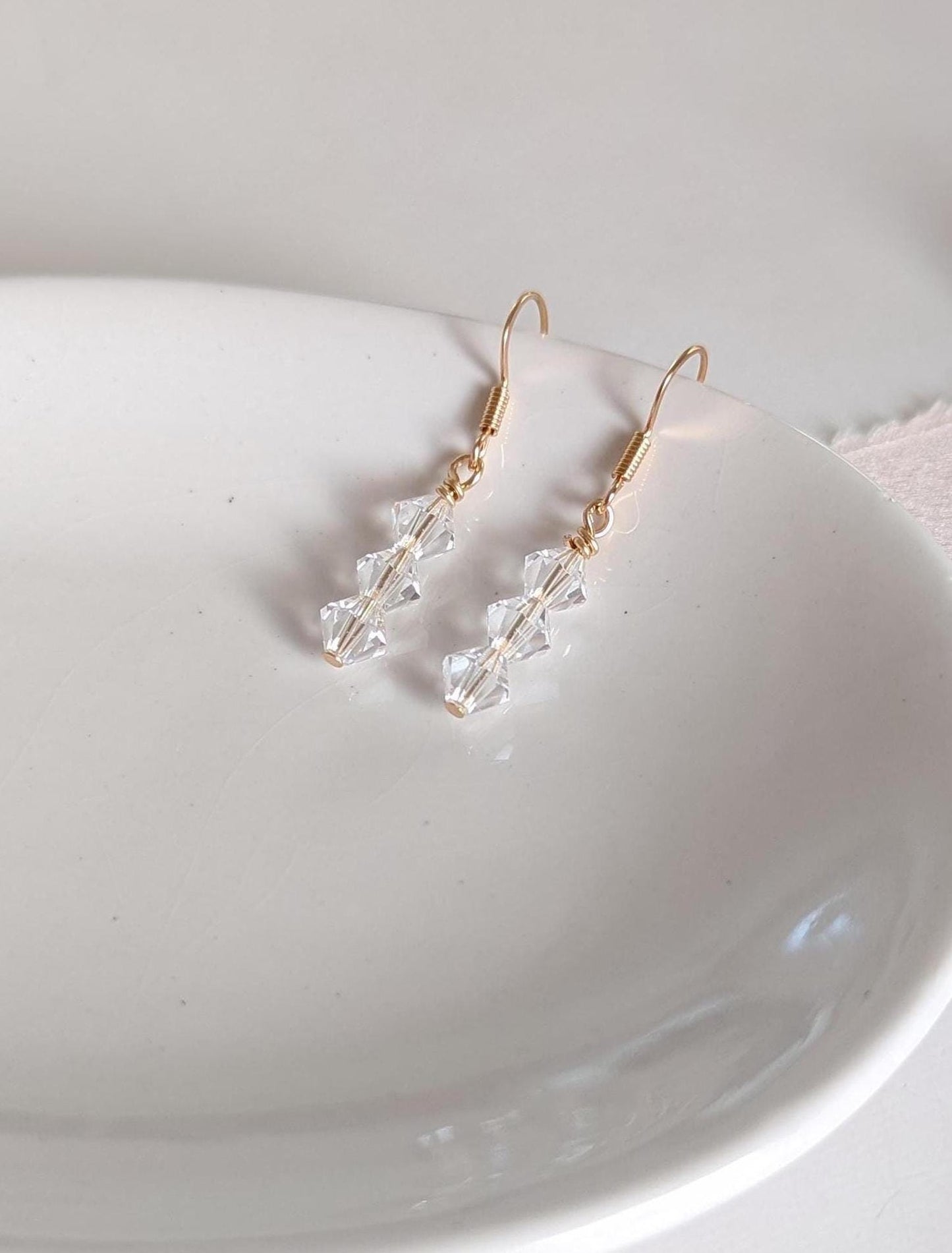 Tessa - Stacked Crystal Drop Earrings