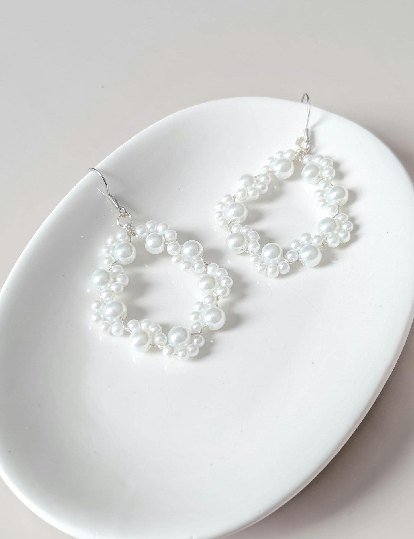Lexi - Statement Bridal Pearl Hoop Earrings