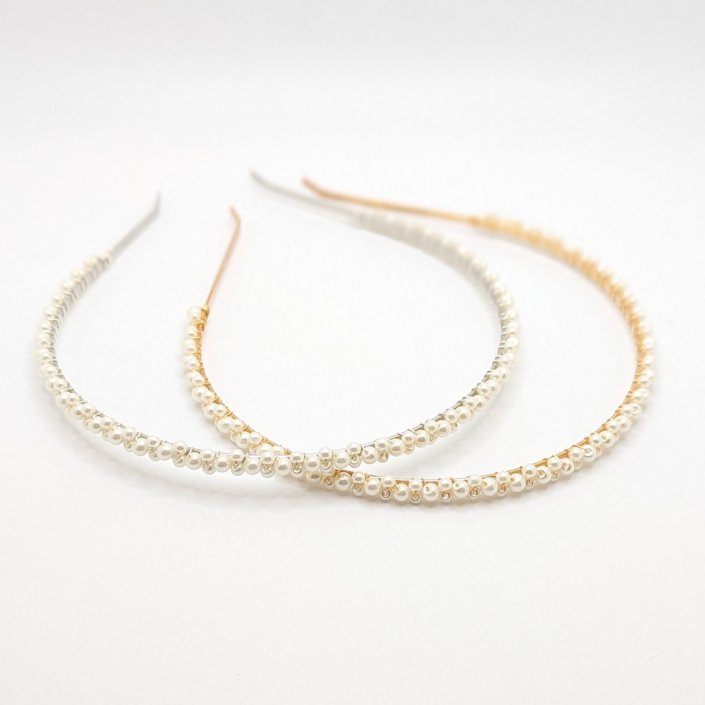 Kayla - Thin Pearl Headband Minimalist Bride