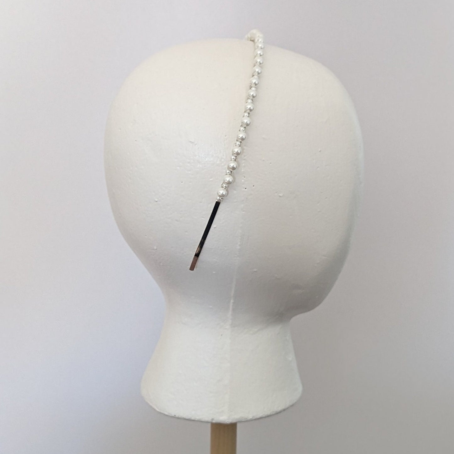 Macie - Dainty Single Row Pearl Bridal Headband