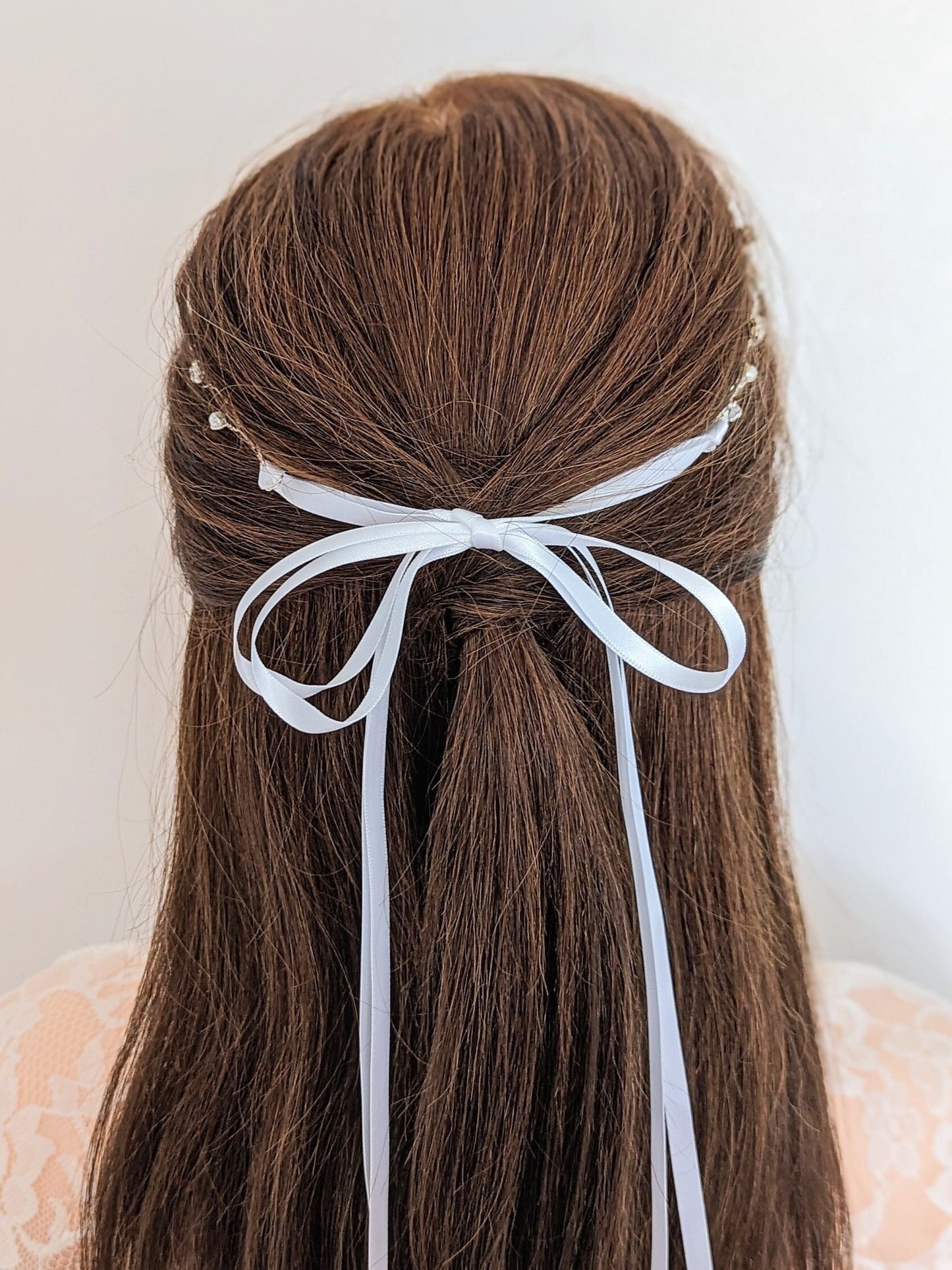 Cora - Dainty Vine Ribbon Tie Headband (14")