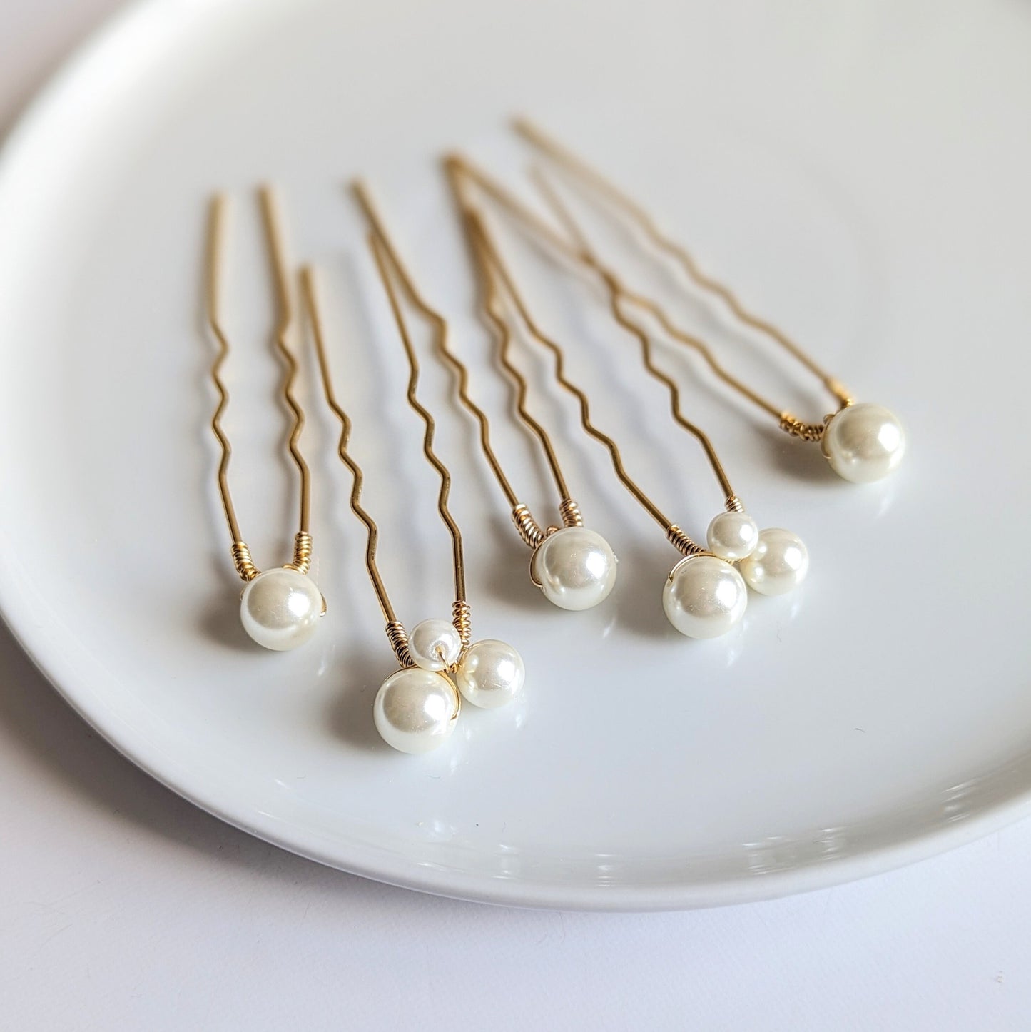 Sofia – Mixed Pearl Hair Pin Set (Set of 5)