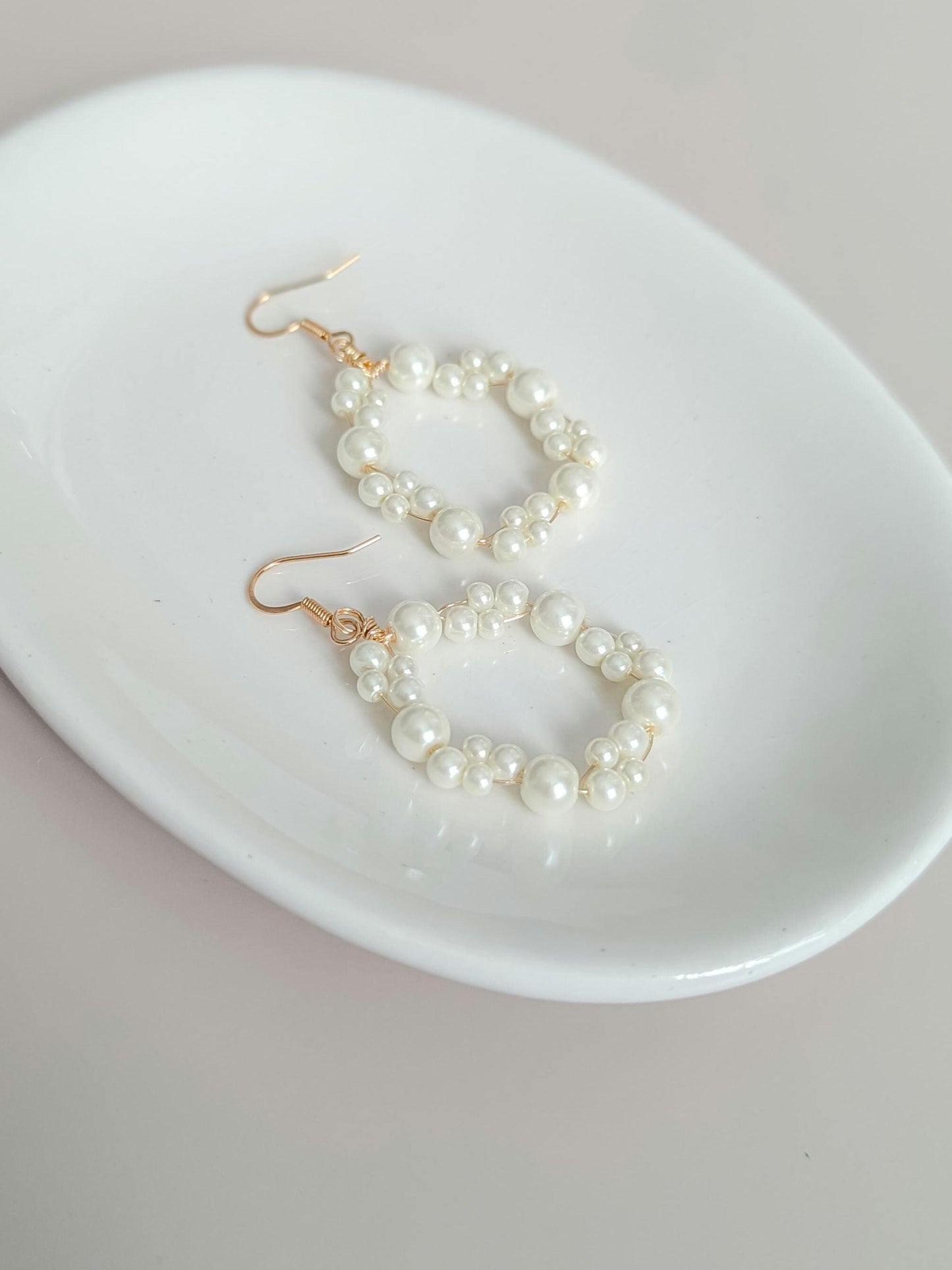 Kate - Pearl Hoop Earrings
