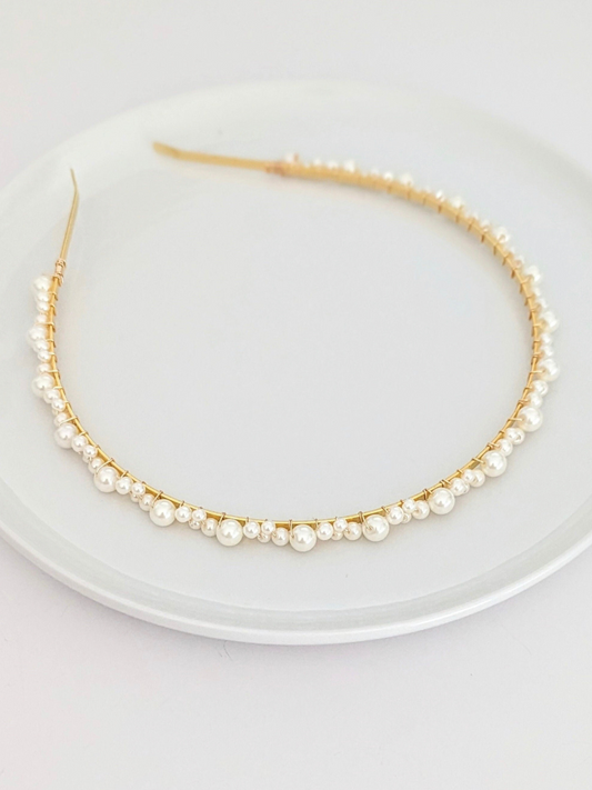 Kate - Dainty Pearl Bridal Headband