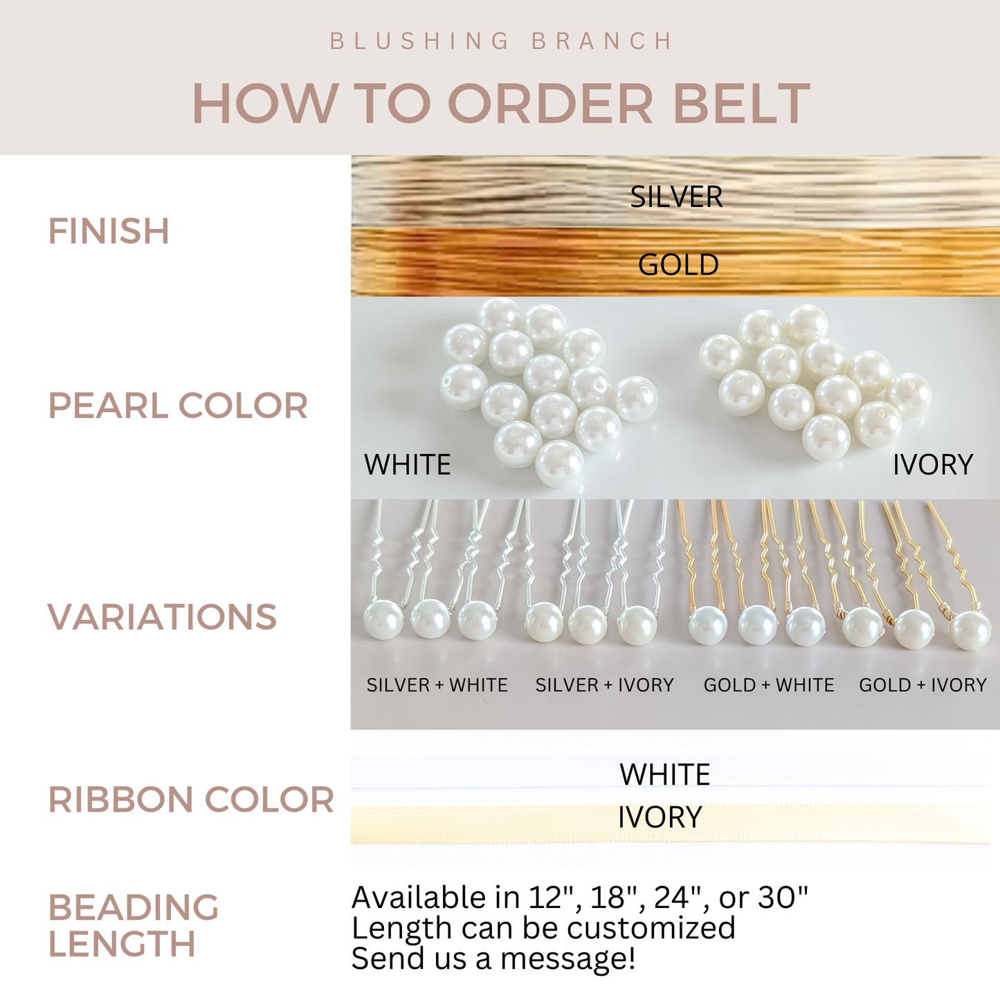 Lexi - Simple Pearl Bridal Belt (18"-30")