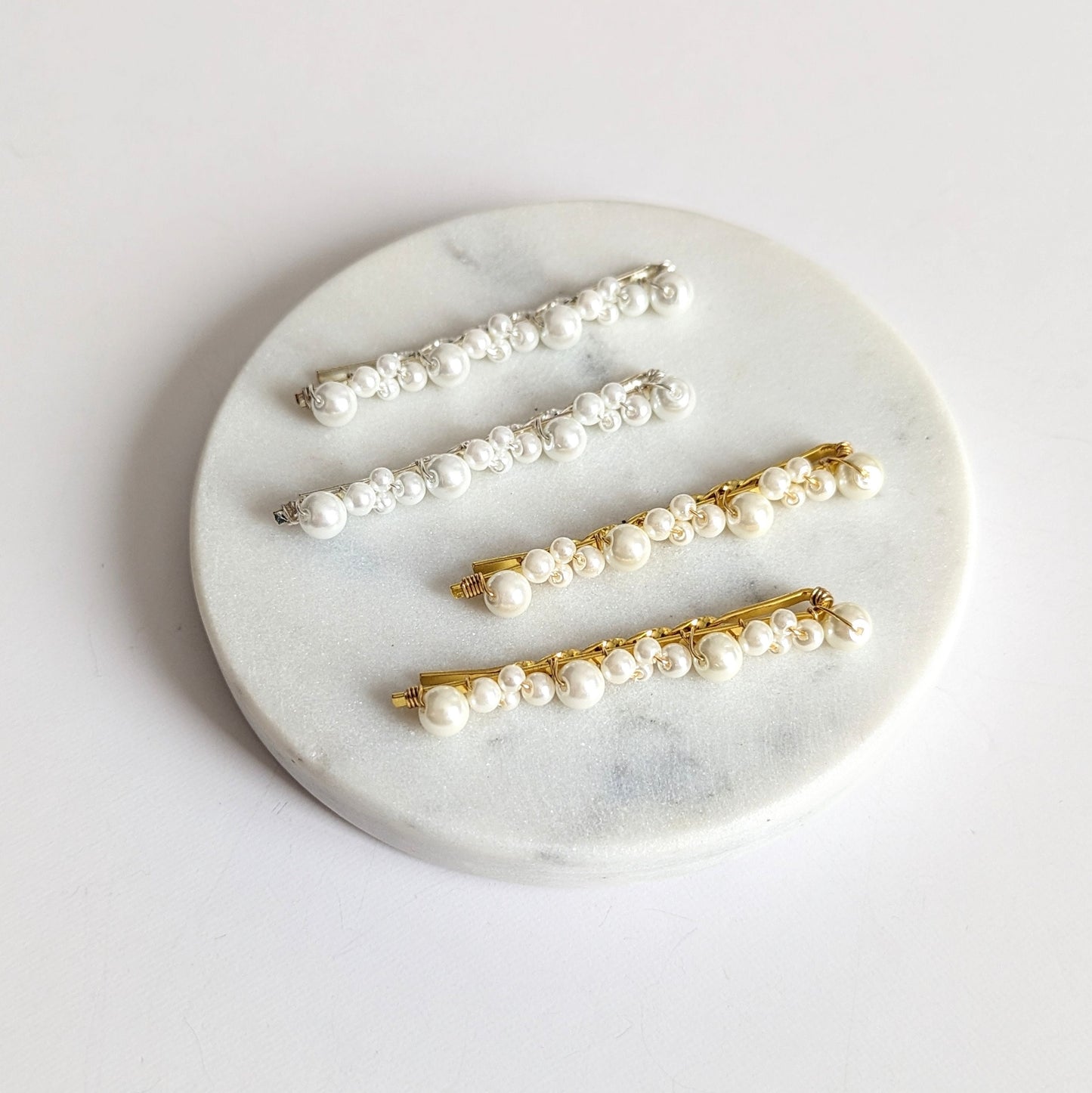 Kate & Elle Set - Pearl Bobby Pins and Earrings