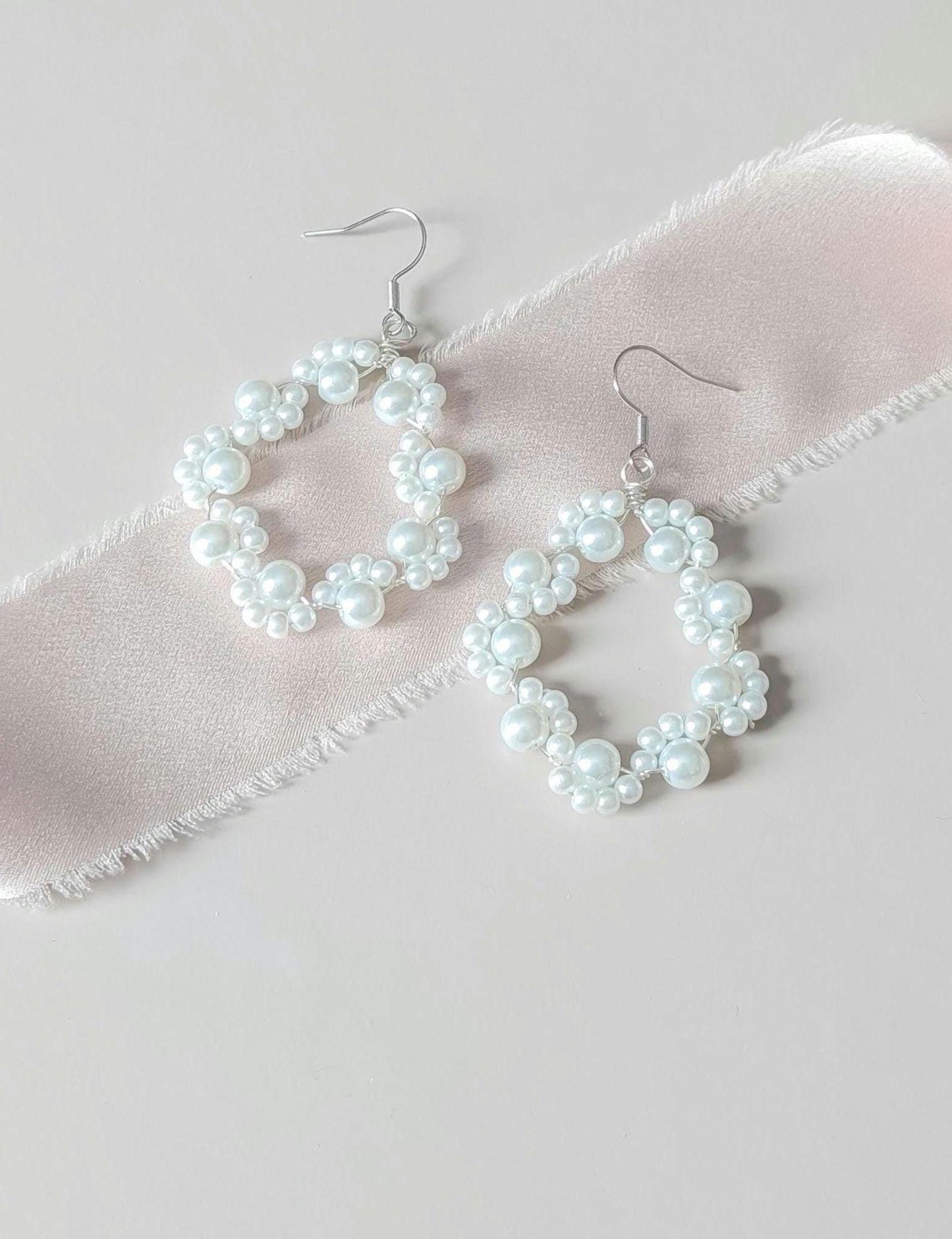 Lexi - Statement Bridal Pearl Hoop Earrings