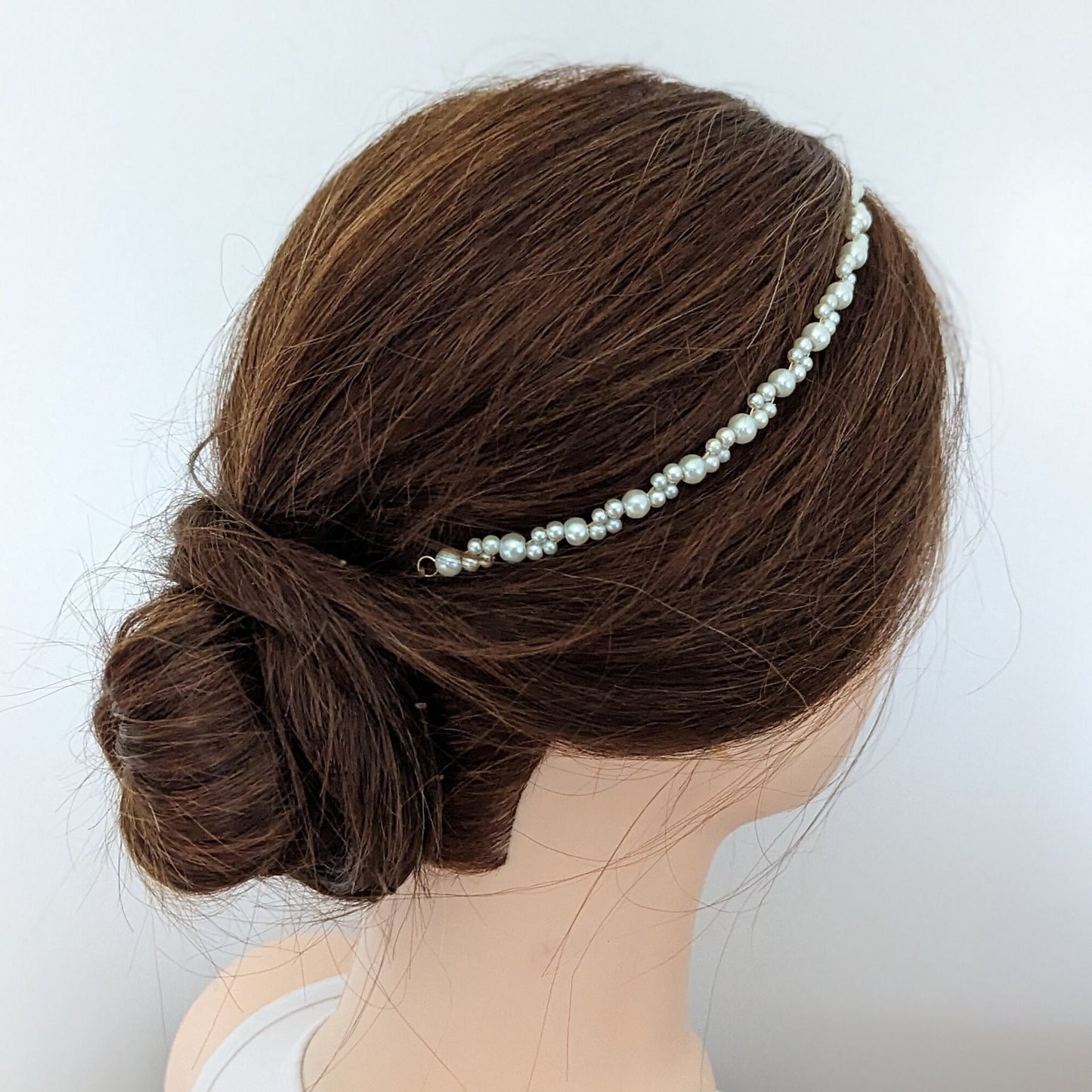 Kate - Simple Pearl Bridal Hair Vine (8"-24")