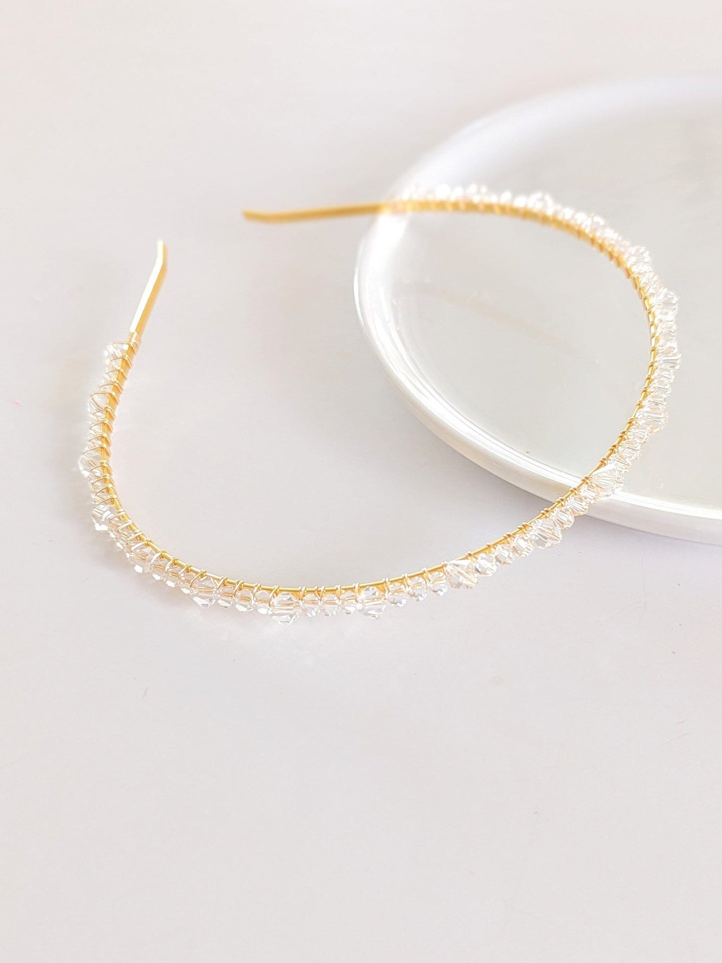 Luna - Dainty Crystal Bridal Headband