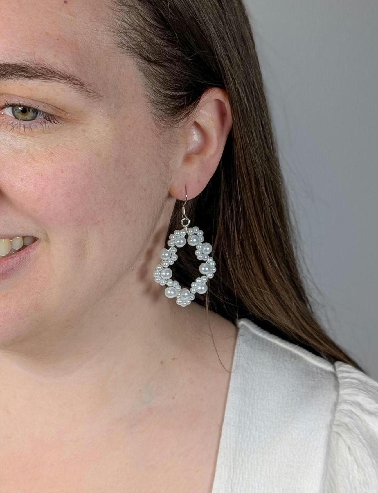 Lexi - Statement Bridal Pearl Hoop Earrings