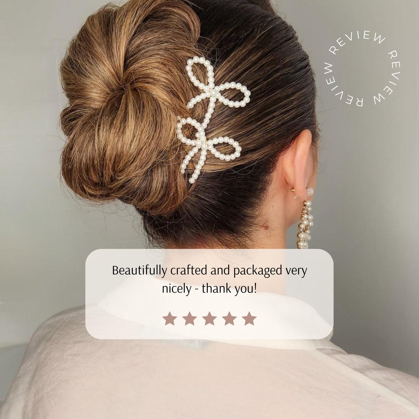Lily – Small Pearl Bow Hair Pin
