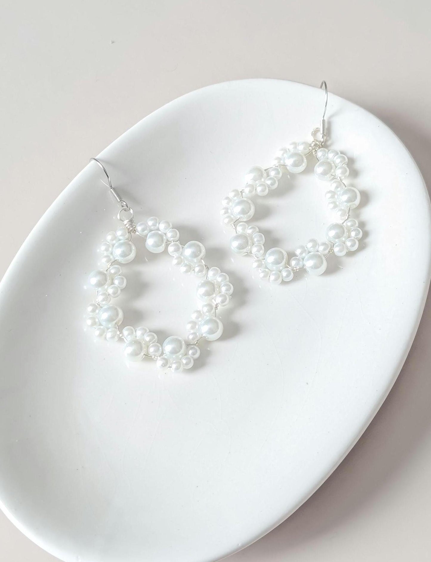 Lexi - Statement Bridal Pearl Hoop Earrings