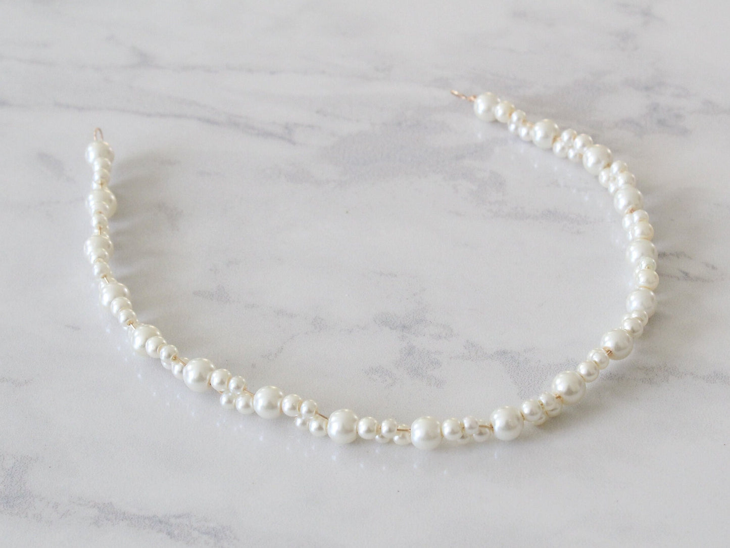 Kate - Simple Pearl Bridal Hair Vine (8"-24")