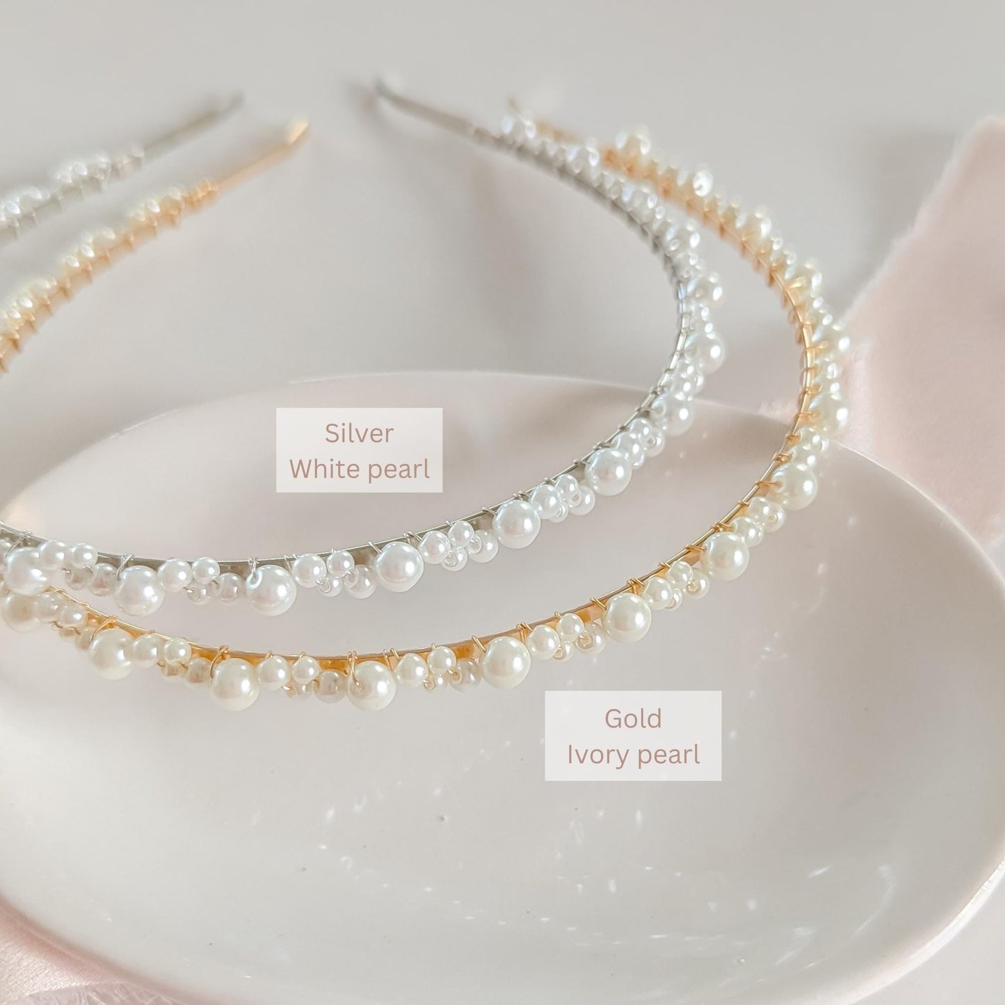Lexi – Minimalist Pearl Bridal Headband