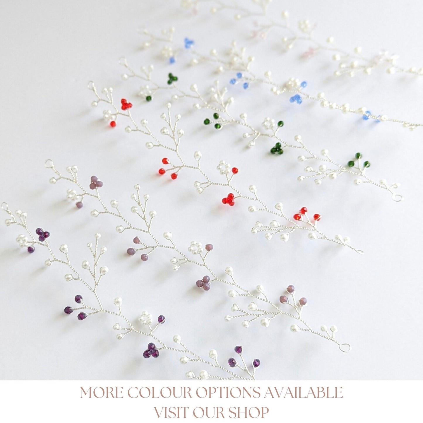 Willow - Boho Pearl & Crystal Floral Hair Vine (6"-24")