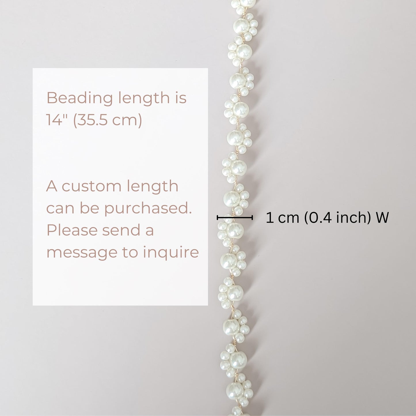 Lexi - Pearl Ribbon Tie Headband (14")