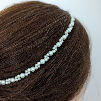 Kate - Simple Pearl Bridal Hair Vine (8"-24")