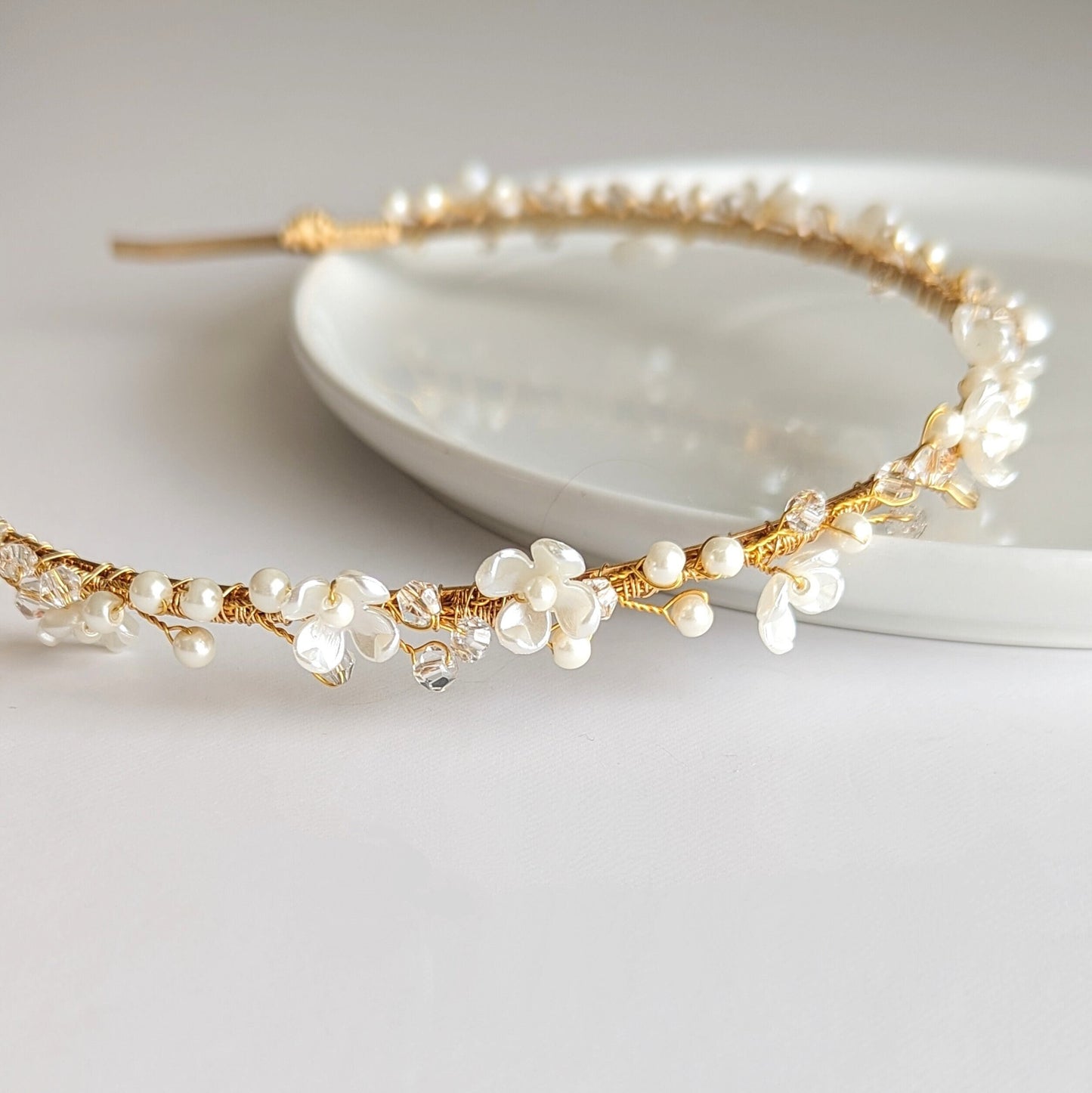 Rosalie – Floral Pearl & Crystal Bridal Headband