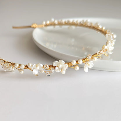Rosalie – Floral Pearl & Crystal Bridal Headband