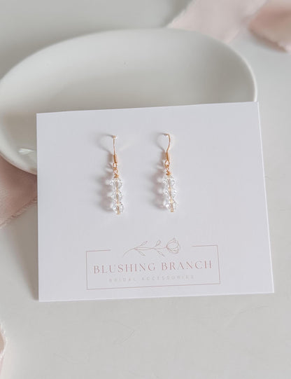 Tessa - Stacked Crystal Drop Earrings