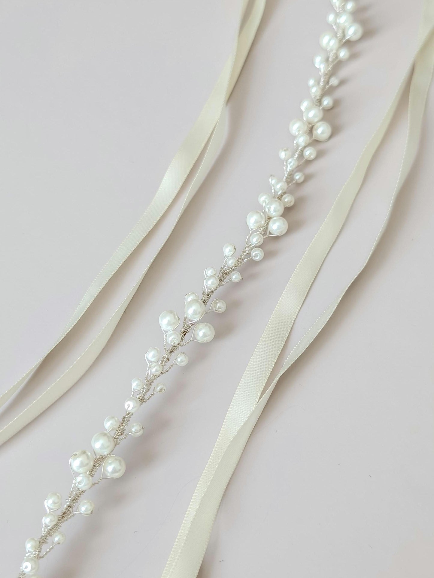 Eloise - Pearl Cluster Wedding Dress Sash (18"-30")