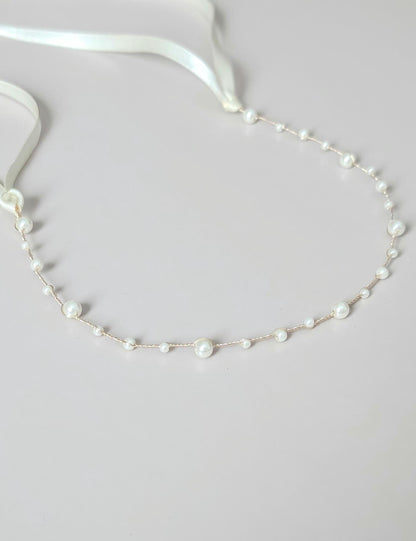 Hannah - Delicate Pearl Wedding Dress Sash (18"-30")