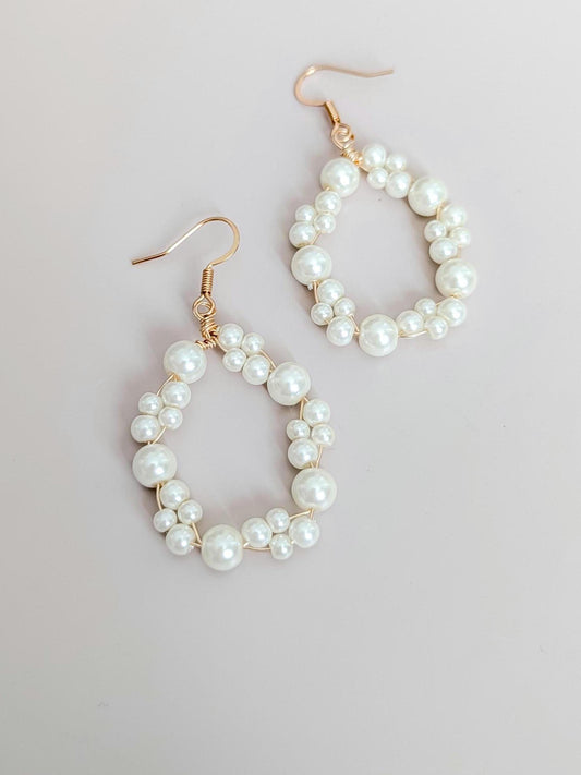 Kate - Pearl Hoop Earrings