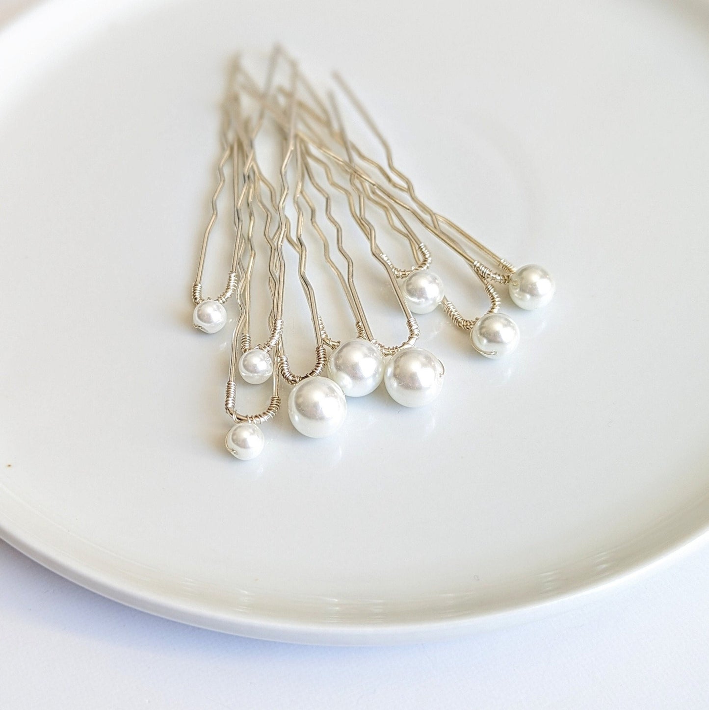 Pearl Hair Pins – Dainty Wedding Hair Accessories ( Set of 3, 6, 9, 12, or 18)
