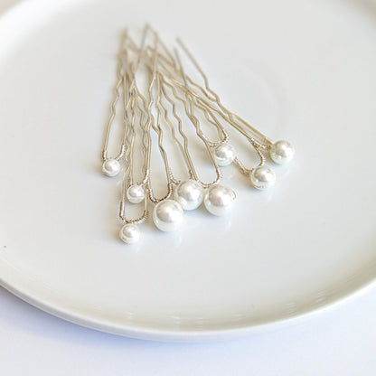 Pearl Hair Pins – Dainty Wedding Hair Accessories ( Set of 3, 6, 9, 12, or 18)