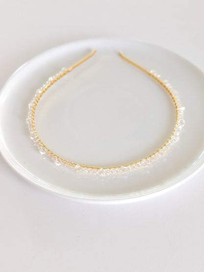 Luna - Dainty Crystal Bridal Headband