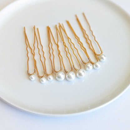 Pearl Hair Pins – Dainty Wedding Hair Accessories ( Set of 3, 6, 9, 12, or 18)