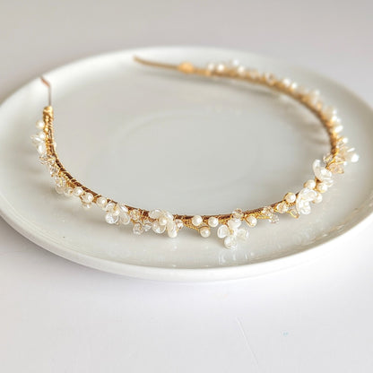 Rosalie – Floral Pearl & Crystal Bridal Headband