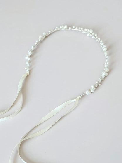 Eloise - Pearl Cluster Wedding Dress Sash (18"-30")