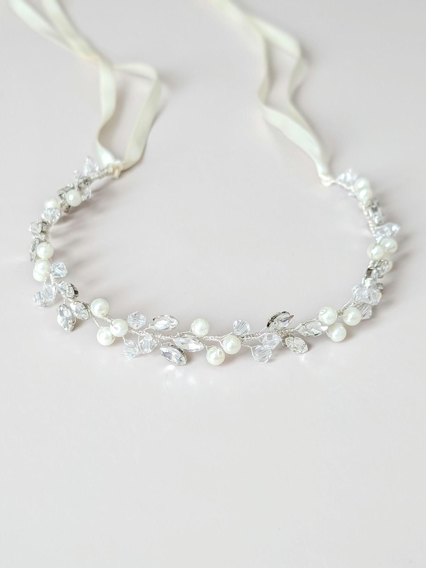 Charlotte - Crystal & Pearl Bridal Belt (18"-30")