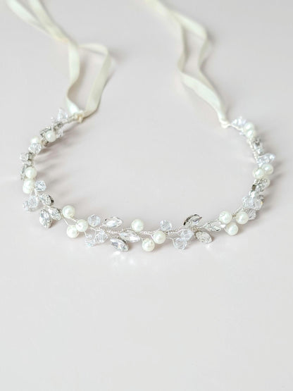 Charlotte - Crystal & Pearl Bridal Belt (18"-30")