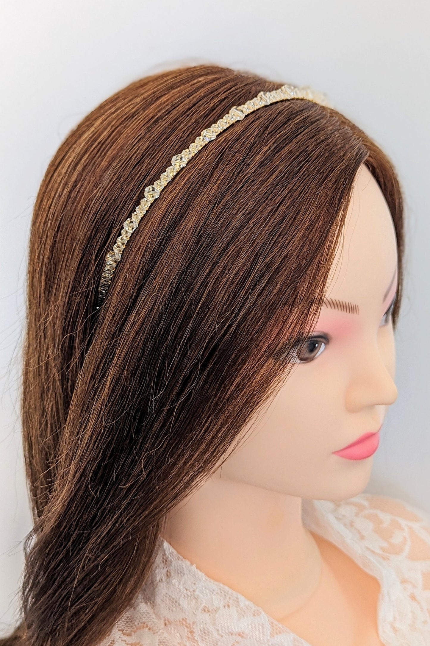 Luna - Dainty Crystal Bridal Headband