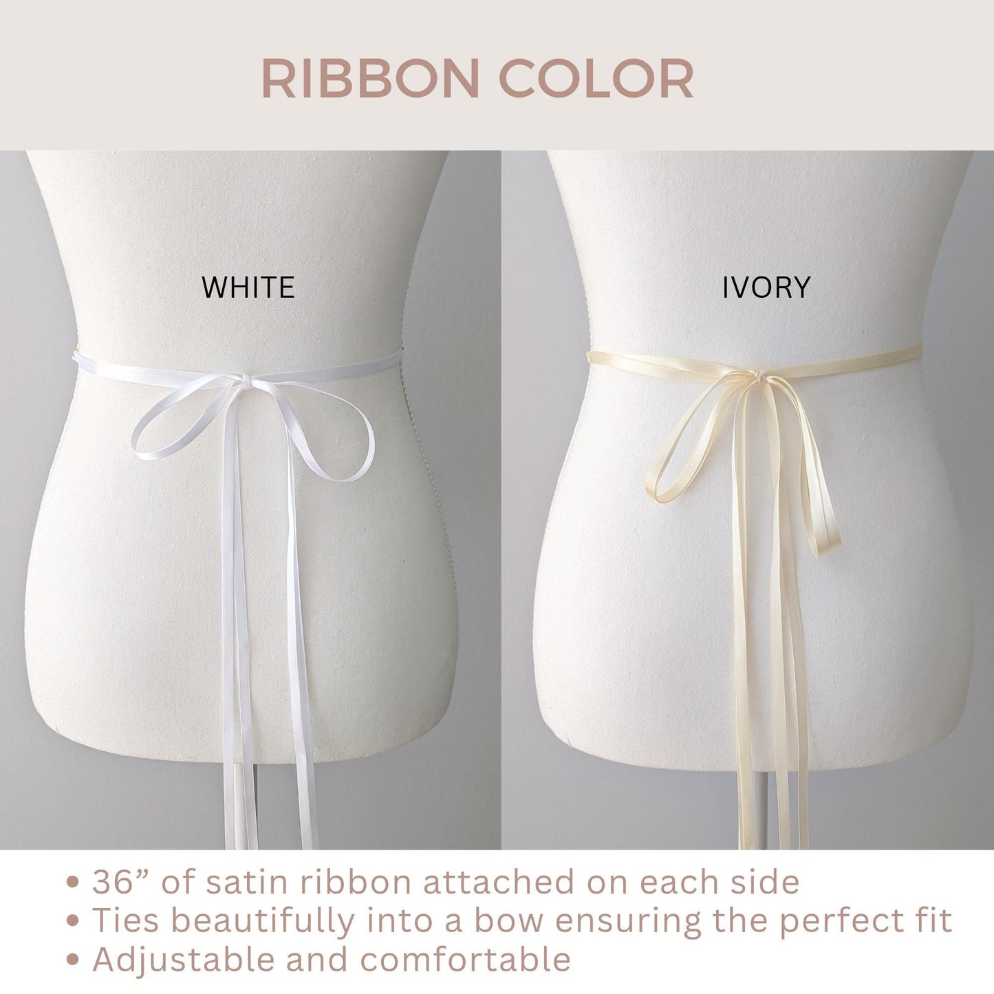 Cora - Delicate Pearl Vine Wedding Sash with Ribbon Tie (20")