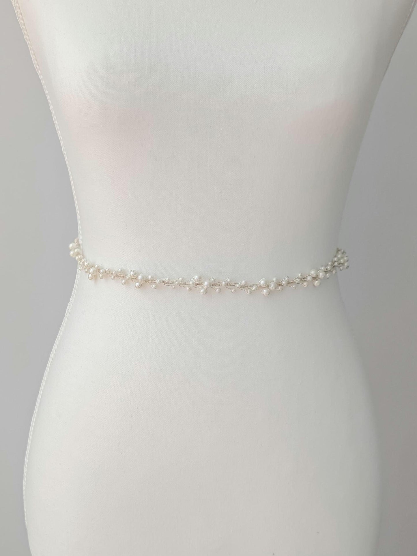 Eloise - Pearl Cluster Wedding Dress Sash (18"-30")
