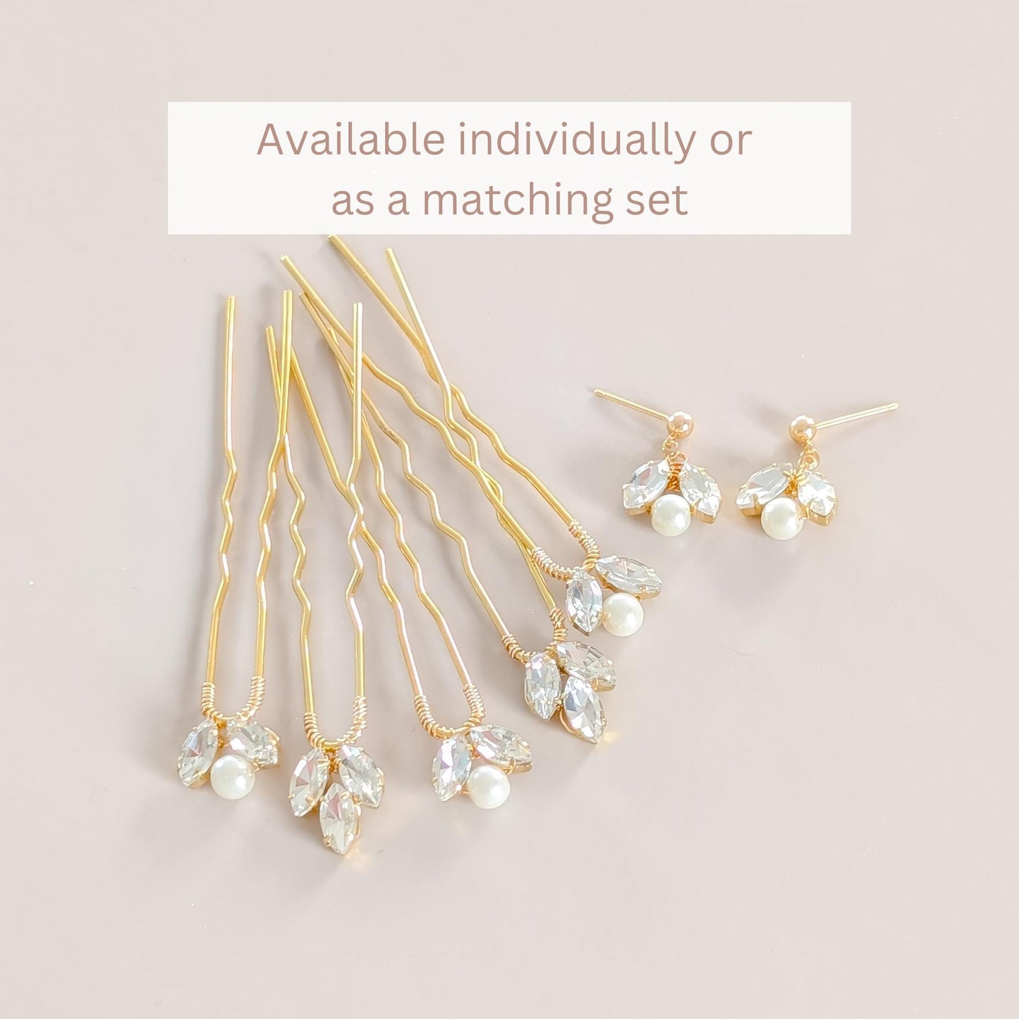 Ava - Crystal Bridal Earrings with Pearl Accents