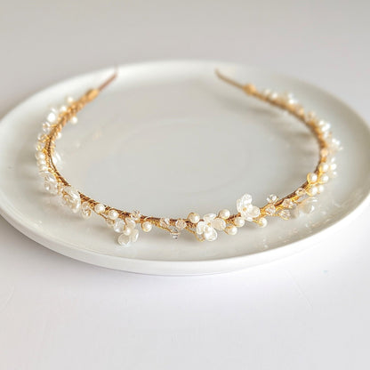 Rosalie – Floral Pearl & Crystal Bridal Headband