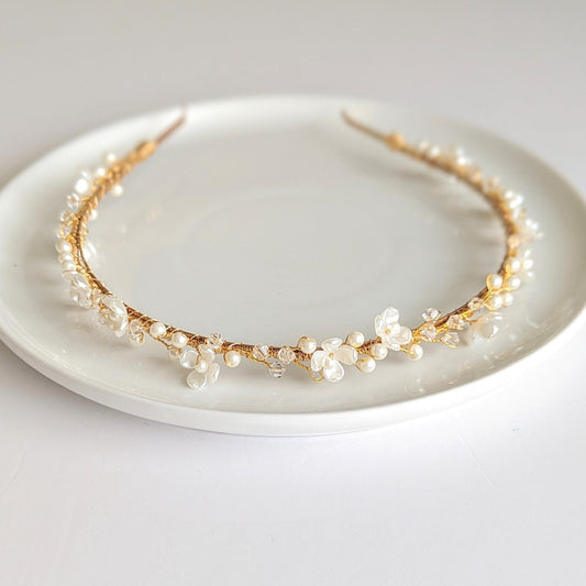 Rosalie – Floral Pearl & Crystal Bridal Headband