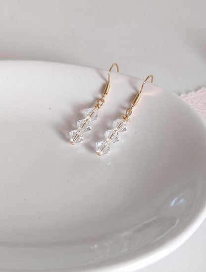 Tessa - Stacked Crystal Drop Earrings