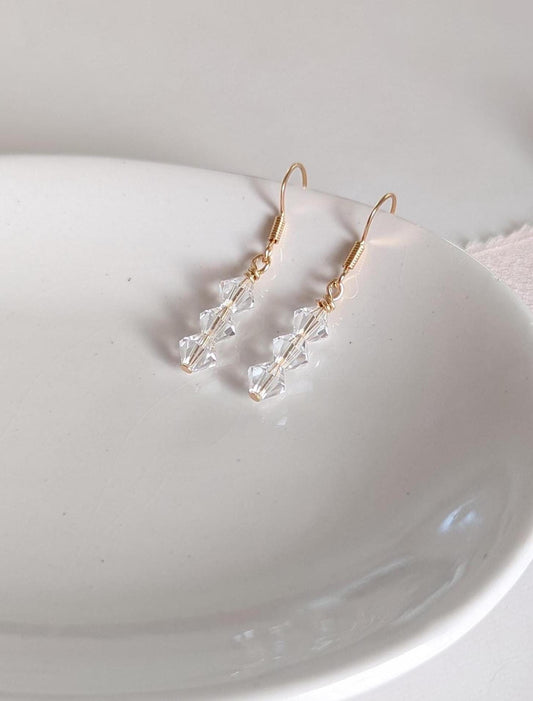 Tessa - Stacked Crystal Drop Earrings