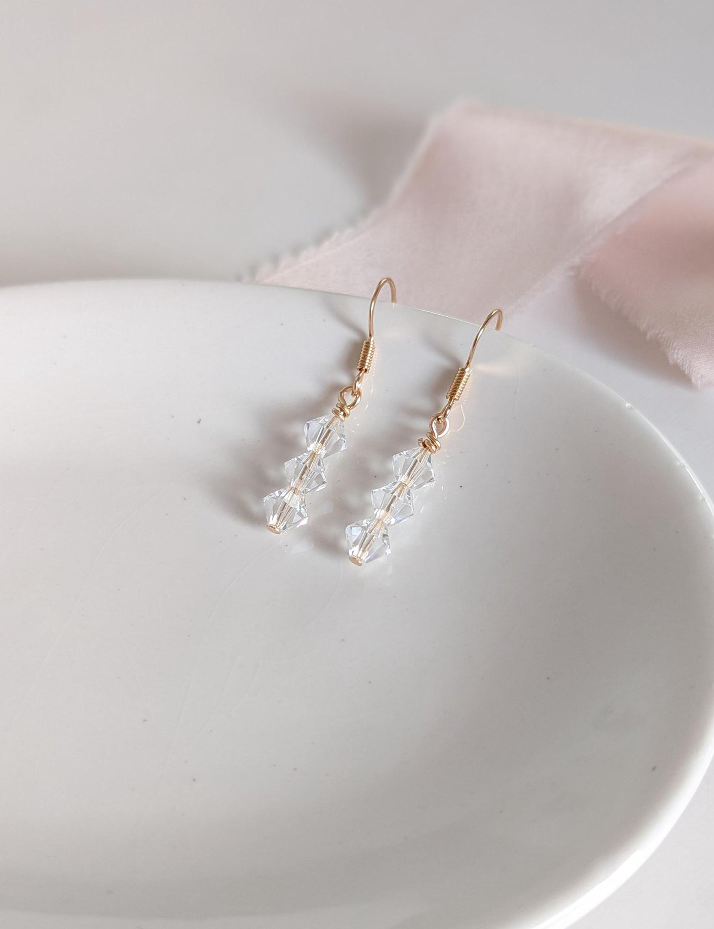 Tessa - Stacked Crystal Drop Earrings