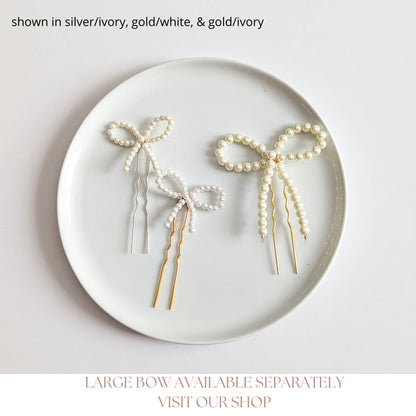 Lily – Small Pearl Bow Hair Pin