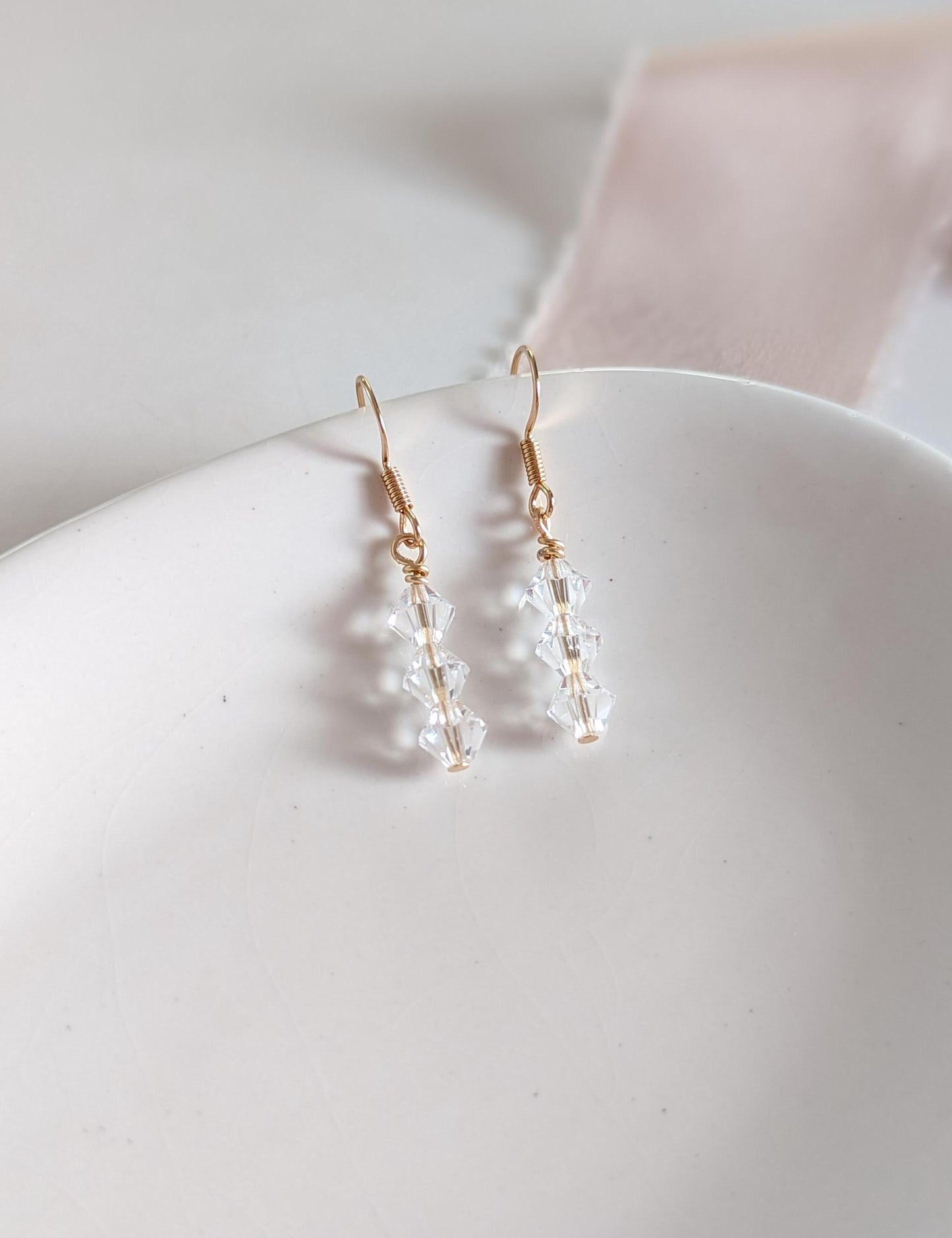 Tessa - Stacked Crystal Drop Earrings