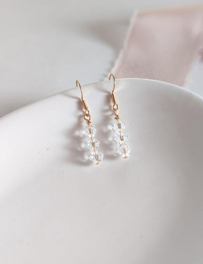 Tessa - Stacked Crystal Drop Earrings